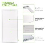 WEIZE (12 Pack 2x4 FT LED Flat Panel Troffer Light, 50W 5000K Back-Lit Drop Ceiling Light, 0-10V Dimmable, 5500lm Lay in Fixture for Office, 3-Lamp F32T8 Fixture Replacement