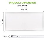 WEIZE (12 Pack 2x4 FT LED Flat Panel Troffer Light, 50W 5000K Back-Lit Drop Ceiling Light, 0-10V Dimmable, 5500lm Lay in Fixture for Office, 3-Lamp F32T8 Fixture Replacement