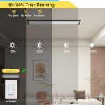 AIKVSXER 1x4 LED Flat Panel Light Surface Mount LED Ceiling Light Black, 5500LM 50W TRIAC 10-100% Dimmable, 3000/4000/5000k Selectable 4FT LED Light Fixtures for Garage/Kitchen/Laundry/Closet 4PACK