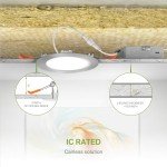 ASD 12 Pack Ultra Thin 4 Inch Brushed Nickel LED Recessed Lights, 5 CCT 2700K-5000K, 12W 50W Eqv, Dimmable Canless Ceiling Wafer Downlight with Junction Box, 893Lm High Brightness - UL Energy Star