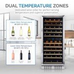 NewAir AWR-1160DB Premier Gold Series 116 Bottle Built-In Wine Cooler, Stainless Steel/Black