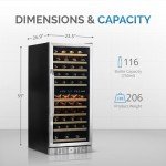 NewAir AWR-1160DB Premier Gold Series 116 Bottle Built-In Wine Cooler, Stainless Steel/Black