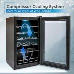 BLACK+DECKER Wine Cooler Refrigerator, Compressor Cooling 24 Bottle Wine Fridge with Blue Light & LED Display, Freestanding Wine Cooler, BD61526