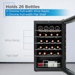 BLACK+DECKER Wine Cooler Refrigerator, Compressor Cooling 24 Bottle Wine Fridge with Blue Light & LED Display, Freestanding Wine Cooler, BD61526