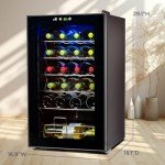 BLACK+DECKER Wine Cooler Refrigerator, Compressor Cooling 24 Bottle Wine Fridge with Blue Light & LED Display, Freestanding Wine Cooler, BD61526