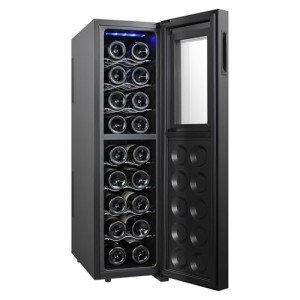 Koolatron Urban Series 18 Bottle Slim Dual Zone Wine Cooler, Thermoelectric Wine Fridge, Freestanding Wine Refrigerator for Home Bar, Kitchen, Apartment, Condo, Cottage
