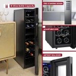 Koolatron Urban Series 18 Bottle Slim Dual Zone Wine Cooler, Thermoelectric Wine Fridge, Freestanding Wine Refrigerator for Home Bar, Kitchen, Apartment, Condo, Cottage