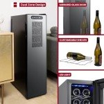 Koolatron Urban Series 18 Bottle Slim Dual Zone Wine Cooler, Thermoelectric Wine Fridge, Freestanding Wine Refrigerator for Home Bar, Kitchen, Apartment, Condo, Cottage