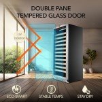 Whynter BWR-1002SD 100 Built-in or Freestanding Stainless Steel Compressor Large Capacity Wine Refrigerator Rack for Open LED Display, Black-100 Bottle, Black