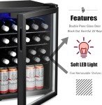 Antarctic Star 24 Bottle Wine Cooler/Cabinet Beverage Refrigerator Small Mini Wine Cellar Beer Soda Clear Glass Door Counter Top Bar Fridge Quiet Operation Compressor Adjust Temperature Freestanding