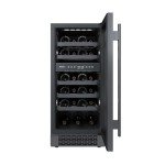 Avallon AWC151DBLSS 15 Inch Wide 23 Bottle Capacity Free Standing Wine Cooler with LED Lighting and Double Pane Glass