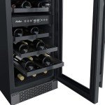 Avallon AWC151DBLSS 15 Inch Wide 23 Bottle Capacity Free Standing Wine Cooler with LED Lighting and Double Pane Glass