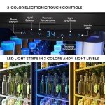 Zephyr Presrv 24" Wine Fridge & Beverage Refrigerator Full Size Single Zone - Wine Cooler Cellars Large Beer Cabinet Drink Chiller Freestanding with French Glass Door - 98 cans, 168x12oz, 19x750 ml bottles