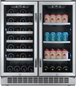 EdgeStar CWB2886FD 30-Inch Built-in Wine and Beverage Cooler with French Doors