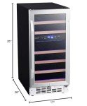 EdgeStar CWR263DZ 15 Inch Wide 23 Bottle Built-In Wine Cooler with Dual Cooling Zones
