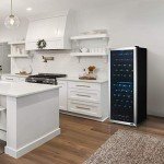NewAir Freestanding 98 Bottle Dual Zone Wine Fridge, Stainless Steel