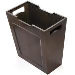 TOPZEA Bamboo Waste Basket, Rectangular Narrow Trash Can with Handles, Natural Wooden Wastebasket Small Garbage Can Slim Trash Can for Bathroom, Bedroom, Kitchen, Craft Room, Office, RVs, 10.5"x6"x11"