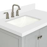 ARIEL 37" Inch Grey Bathroom Vanity w/ 1.5" Edge Pure White Quartz Countertop