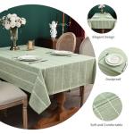 Zobesta Linen Sage Tablecloth Green Cotton Table Clothes for Rectangle Tables, Heavy Duty Washable Farmhouse Soft Boho Tablecloth for Kitchen Dinning Party (Sage Green, 53 x 70 Inch)