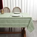 Zobesta Linen Sage Tablecloth Green Cotton Table Clothes for Rectangle Tables, Heavy Duty Washable Farmhouse Soft Boho Tablecloth for Kitchen Dinning Party (Sage Green, 53 x 70 Inch)