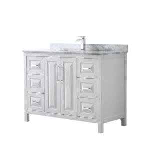 Daria 48" White Bathroom Vanity with Marble Top