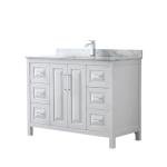 Daria 48" White Bathroom Vanity with Marble Top