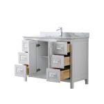 Daria 48" White Bathroom Vanity with Marble Top