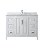 Daria 48" White Bathroom Vanity with Marble Top