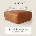 Sequoia Ottoman in Cognac Tan Italian Leather