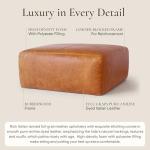 Sequoia Ottoman in Cognac Tan Italian Leather