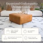 Sequoia Ottoman in Cognac Tan Italian Leather