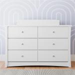 White Storkcraft Crescent 6 Drawer Dresser
