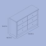 White Storkcraft Crescent 6 Drawer Dresser