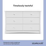 White Storkcraft Crescent 6 Drawer Dresser
