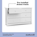 White Storkcraft Crescent 6 Drawer Dresser