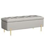 Velvet Tufted Storage Bench for Living Spaces