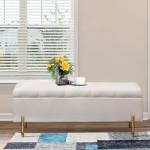 Velvet Tufted Storage Bench for Living Spaces