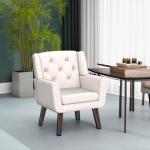 Mid-Century Modern Button-Tufted Accent Chair