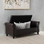 Keiko Brown Leather Storage Bench by Christopher Knight