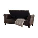 Keiko Brown Leather Storage Bench by Christopher Knight