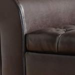 Keiko Brown Leather Storage Bench by Christopher Knight