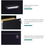 18" Black 4-Drawer Metal File Cabinet