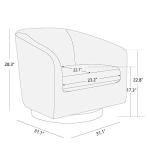 Pebble Grey Swivel Accent Chair for Living Room