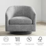 Pebble Grey Swivel Accent Chair for Living Room