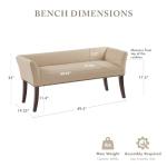 Madison Park Tufted Entryway Accent Bench, Tan