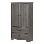 Gray Maple Versa 2-Door Armoire with Drawers