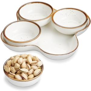 Chip and Dip Ceramic Serving Set with Bowls