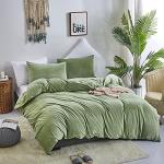 Sage Green Velvet King Duvet Cover Set