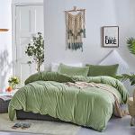 Sage Green Velvet King Duvet Cover Set