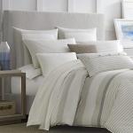 Beige Striped Reversible Comforter Set, Queen Size